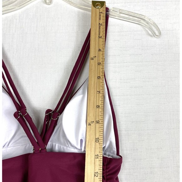 Womens One Piece Swimsuit Small Beachsissi Ruched Cinched Sides Criss Cross Back - Picture 15 of 16